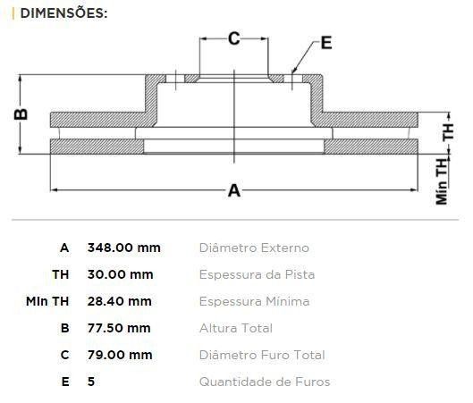 Imagem de Disco de freio dianteiro ventilado - bmw 545 2004 a 2006 - bd3402