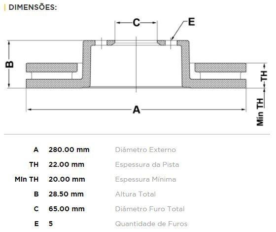 Imagem de Disco de freio dianteiro ventilado - seat toledo 1994 a 1998 - bd5031