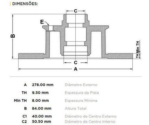 Imagem de Disco De Freio Slotado Dianteiro Para Volkswagen Fusca