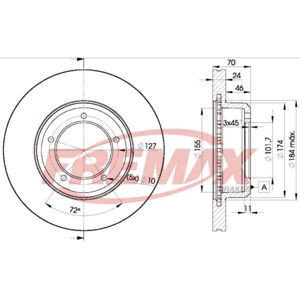 Imagem de Disco De Freio Ventilado Dianteiro Fremax - BD1102