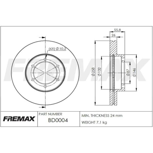 Imagem de Disco de Freio Ventilado Dianteiro FREMAX  p/ TOPIC e Besta  - BD0004