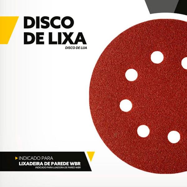 Imagem de Disco de lixa 180 mm para lixadeira de parede com 10 unidades - WBR