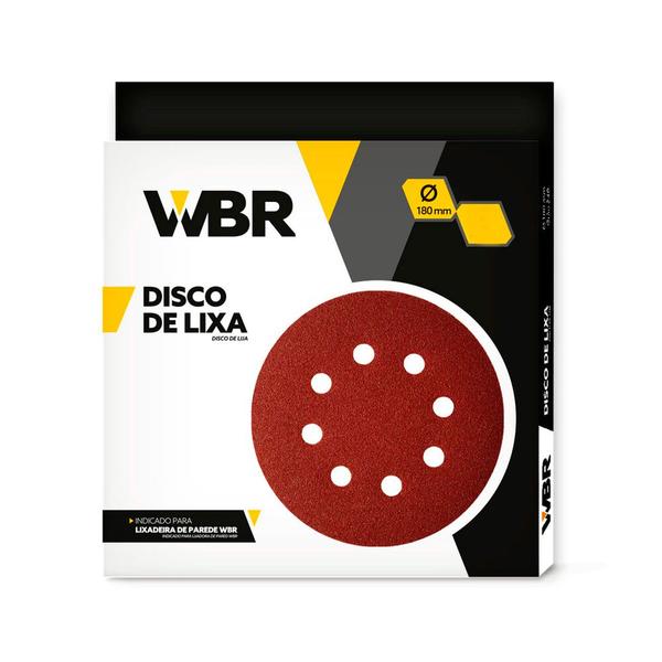 Imagem de Disco de lixa 180 mm para lixadeira de parede com 10 unidades - WBR