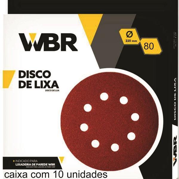 Imagem de Disco De Lixa 225mm Grão 80 Lixadeira com 10pçs