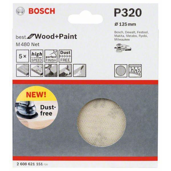 Imagem de Disco de Lixa Best for Wood & Paint 125mm G320-5un Bosch