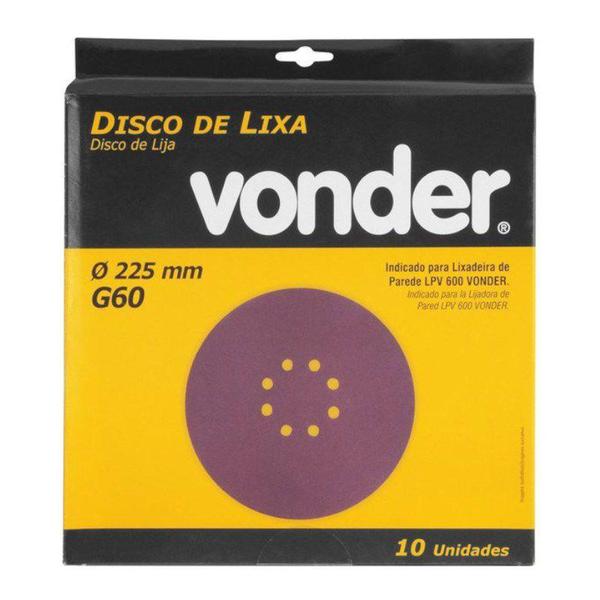 Imagem de Disco de Lixa de Parede 225mm Grana 60 e 8 Furos 1258225060 - VONDER