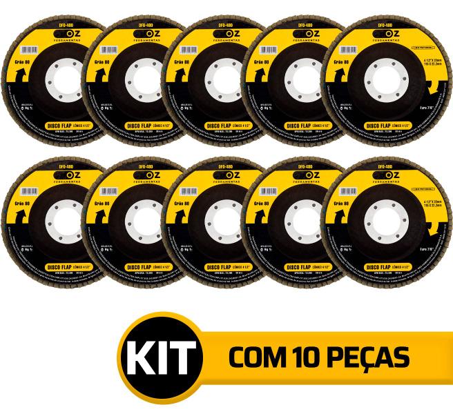 Imagem de Disco De Lixa Flap 4.1/2 Grão 80 Com 10 Unidades - Oz