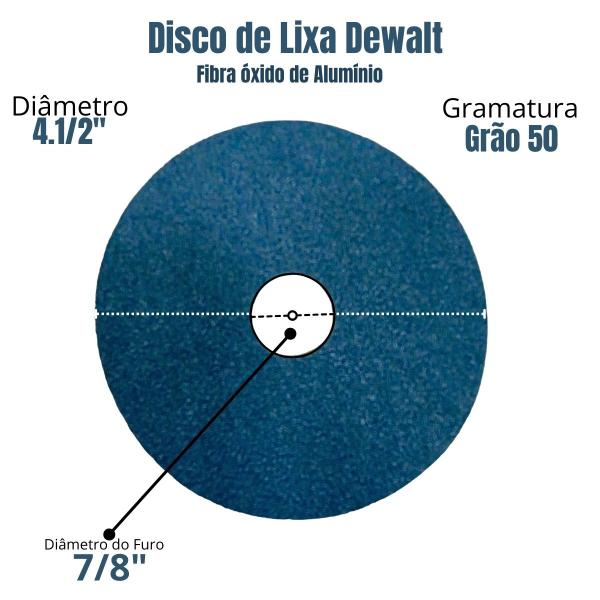 Imagem de Disco de Lixa Grao 50 Lixadeira 4.1/2 Metal Madeira - 50 Pçs