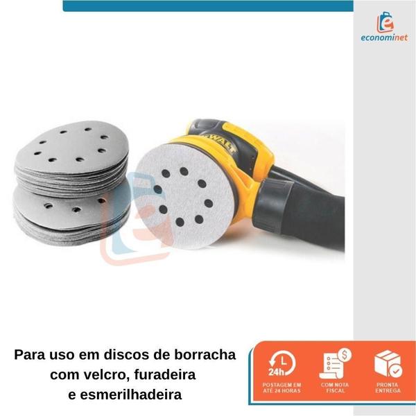 Imagem de Disco De Lixa tiras aderentes Branco 150Mm Grão 180 Starfer 10