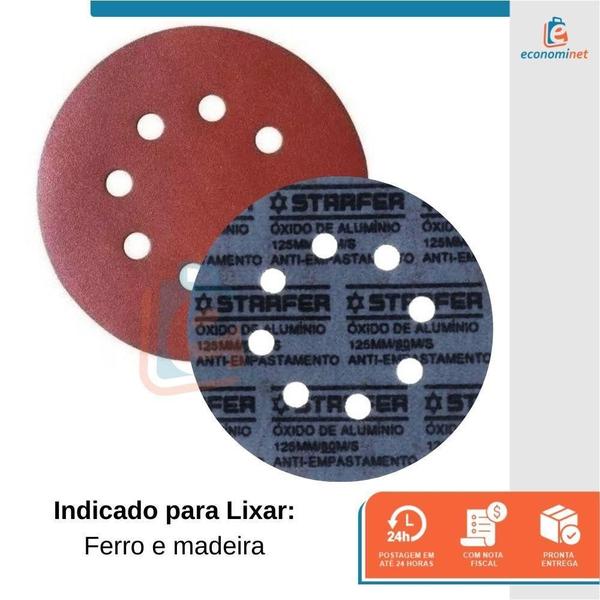 Imagem de Disco De Lixa tiras aderentes Ferro 125Mm Grão 150 Starfer 10