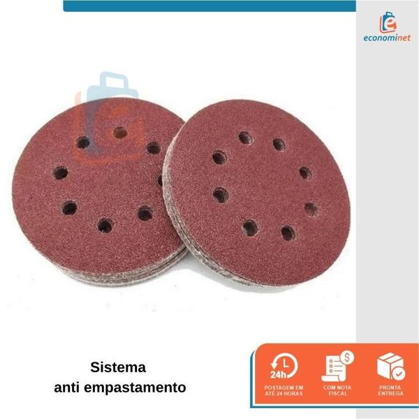 Imagem de Disco De Lixa Tiras aderentes Vermelho 150Mm Grão 150 Starfer 10