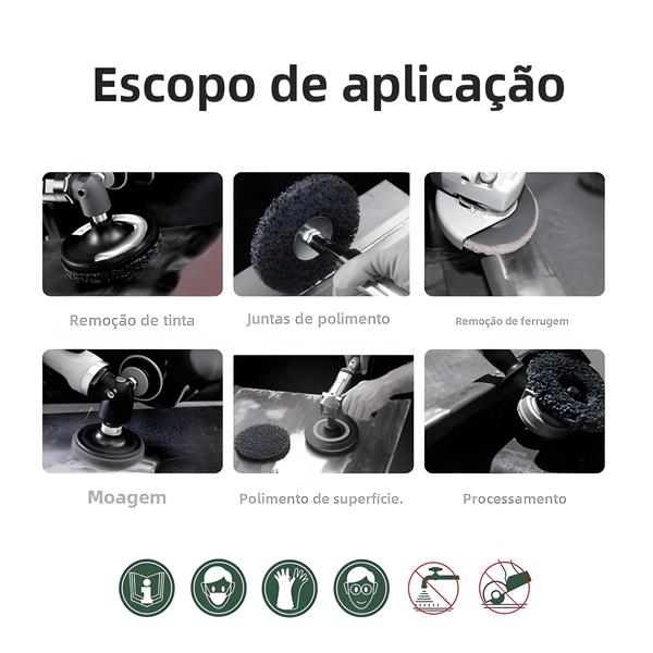 Imagem de Disco De Polimento De Roda De Lixa De Aço Inoxidável 16/22mm Furo Interno Para Remoção De Ferrugem