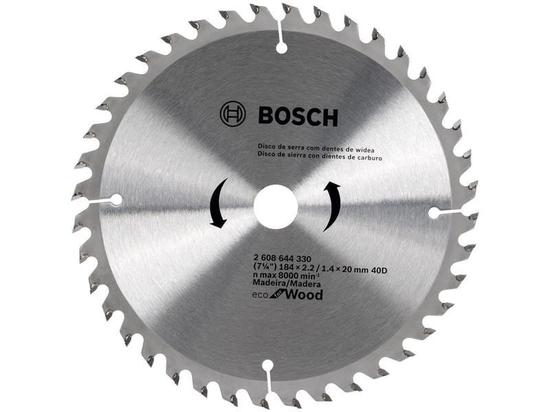 Imagem de Disco de Serra Circular 7” 40 Dentes para Madeira - Bosch Eco For Wood