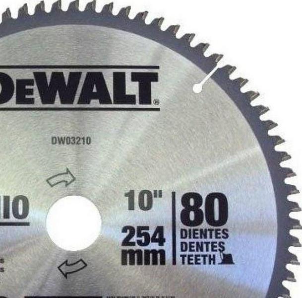 Imagem de Disco De Serra De 10 Pol. Alumínio 80 Dentes Dewalt DWA03210