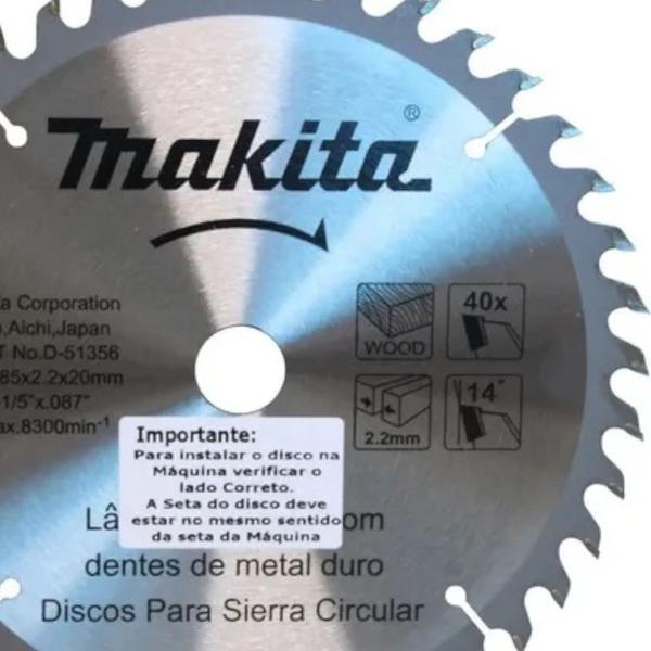 Imagem de Disco de serra para madeira 185 x 20 x 40 dentes - D-51356 - Makita