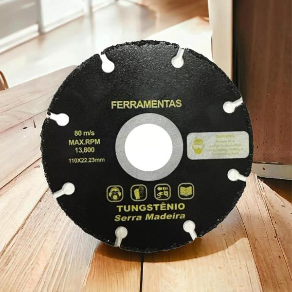 Imagem de Disco de Serra Tungstênio Madeira Para Esmerilhadeira 22,23mm Resistência