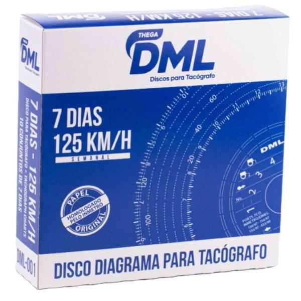 Imagem de Disco De Tacografo Semanal 125x7d Dml 001 cx10un