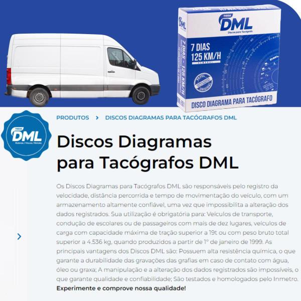 Imagem de Disco De Tacografo Semanal 125x7d Dml 001 cx10un