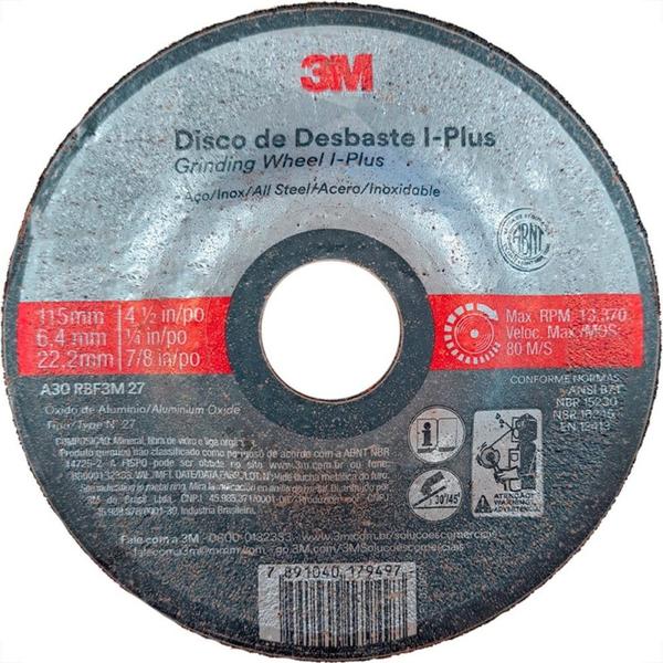 Imagem de Disco Desbaste 3M - 4.1/2''X1/4''X7/8''