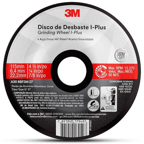 Imagem de Disco Desbaste 3M I-Plus 230x6.4x22mm - Embalagem com 25 Unidades