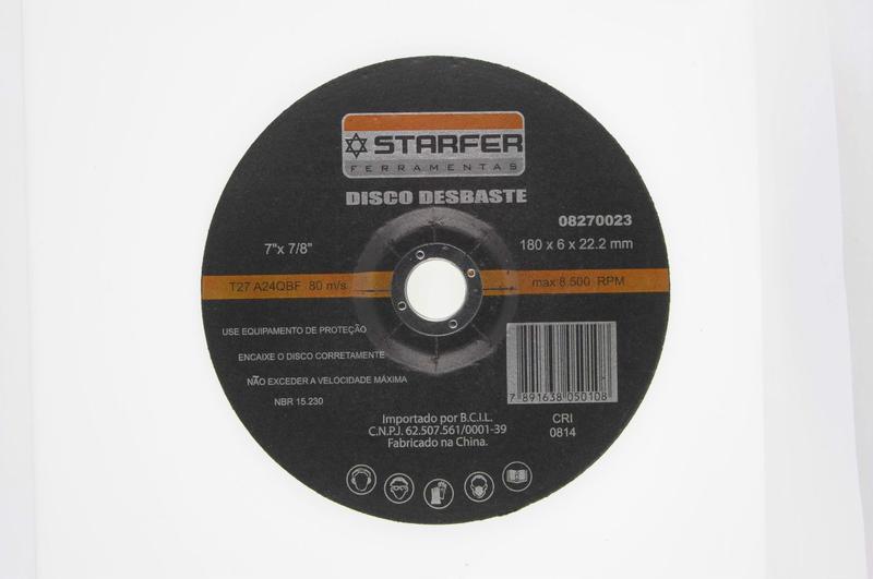 Imagem de Disco Desbaste 7 X 7/8 Starfer Embalagem Com 10