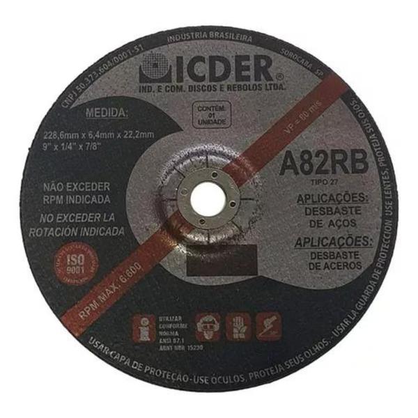 Imagem de Disco Desbaste Aço 9 X 1/4 X 7/8 - Disflex