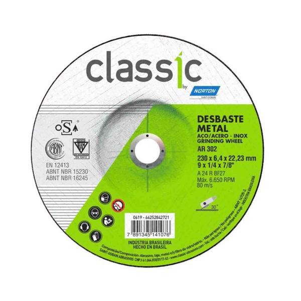 Imagem de Disco Desbaste Bda600 9x1/4x7/8 Classic By - Norton