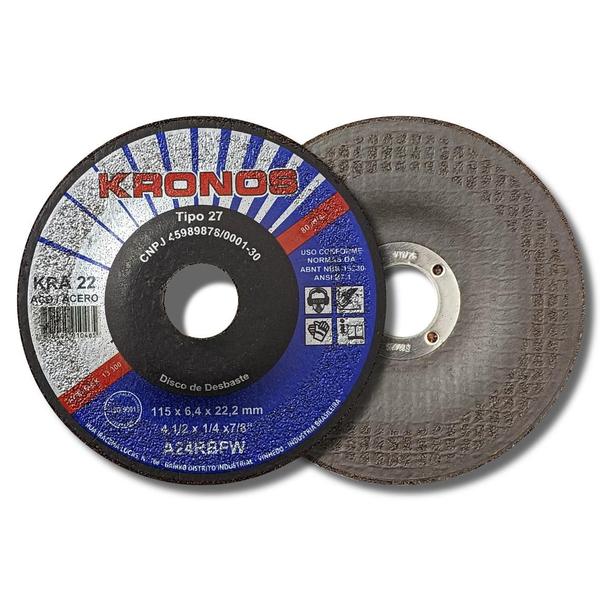 Imagem de Disco Desbaste Ferro Kronos KRA22 4.1/2 115x6,4x22,2mm C/50P