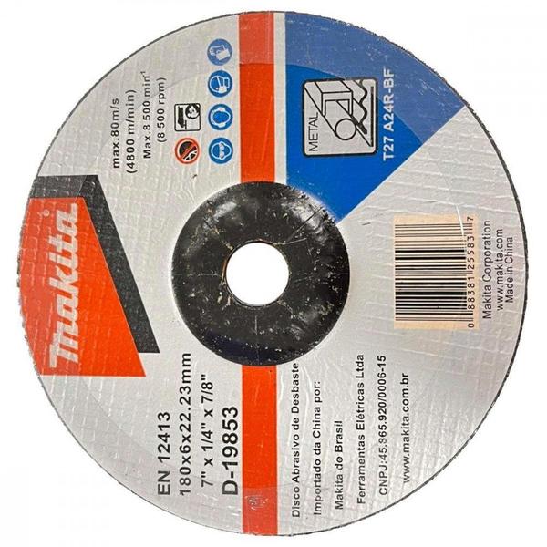 Imagem de Disco Desbaste Makita - 7"X1/4"X7/8" - D-19853