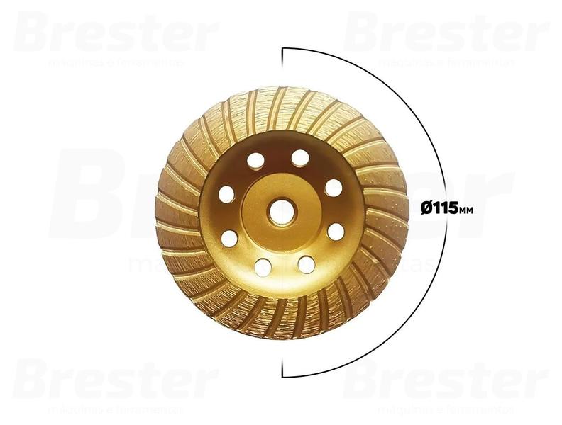 Imagem de Disco Desbaste Rebolo Diamantado Concreto 115mm Turbo Fertak 2807