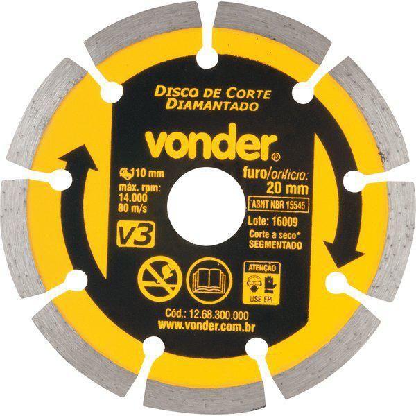 Imagem de Disco Diamantado 110Mm V3 Furo 20 Vonder 1268300000