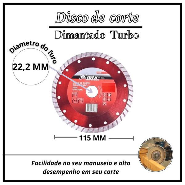 Imagem de Disco diamantado 115mmx22.2mm turbo  mtx