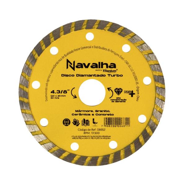 Imagem de Disco Diamantado 4.3/8 Pol X 110mm Navalha 06052 Titanium