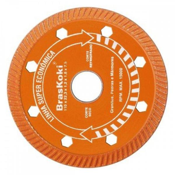 Imagem de Disco Diamantado Braskoki 110Mm Turbo Jet Laranja Seco Agua  200240202