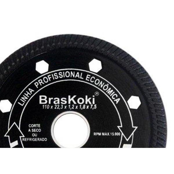 Imagem de Disco Diamantado Braskoki 110Mm Turbo Jet Preto Seco Agua 210440202