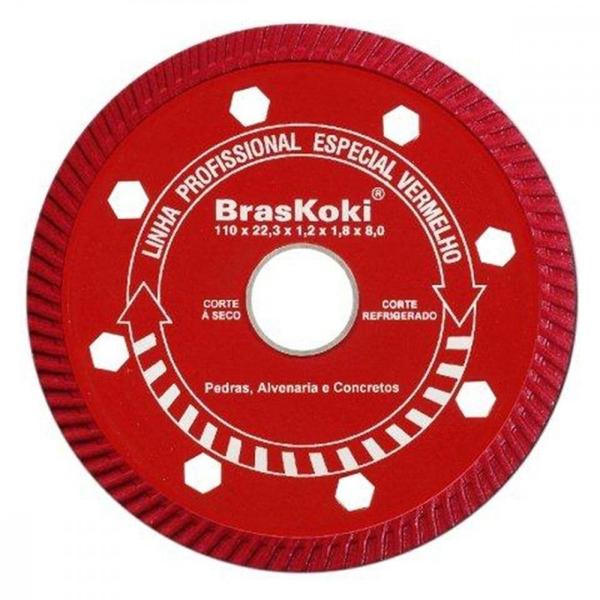 Imagem de Disco Diamantado Braskoki 110Mm Turbo Jet Vermelho Seco Agua  220940202