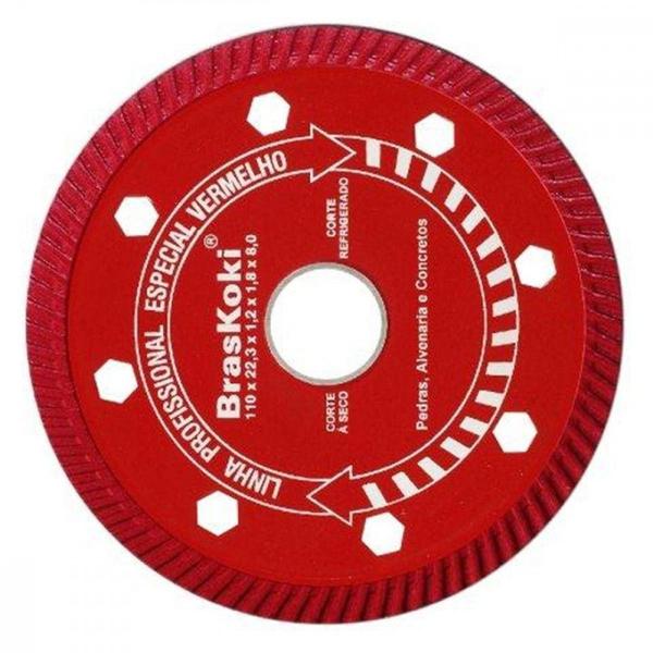 Imagem de Disco Diamantado Braskoki 110Mm Turbo Jet Vermelho Seco Agua  220940202