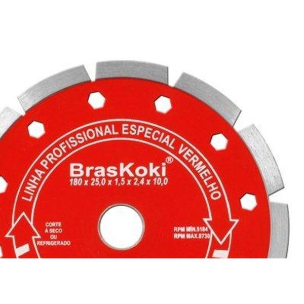 Imagem de Disco Diamantado Braskoki 180Mm Segmentado Vermelho Seco Agua  220920905