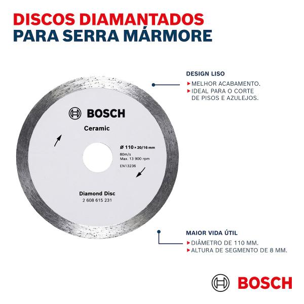 Imagem de Disco Diamantado Ceramic Contínuo 110mm Standard Bosch