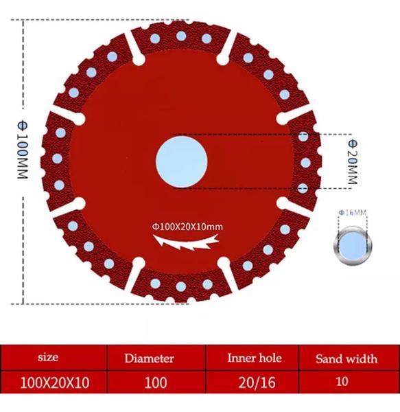 Imagem de Disco Diamantado Corte Ferro Metal 100mm Esmerilhadeira