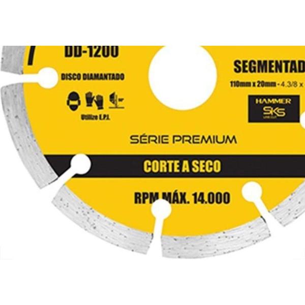 Imagem de Disco Diamantado Hammer Segmentado 110Mm Seco Gydd1200