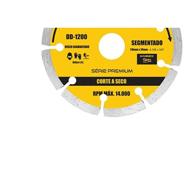 Imagem de Disco Diamantado Hammer Segmentado 110Mm Seco  Gydd1200