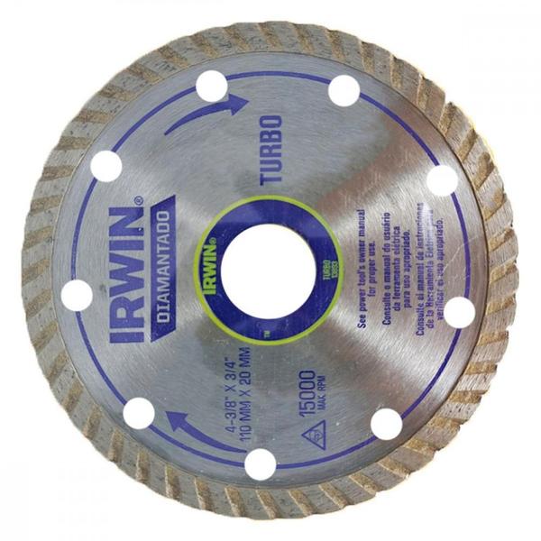 Imagem de Disco Diamantado Irwin Turbo 110Mm X 20Mm - 13893 ./ Kit Com 5 Peças