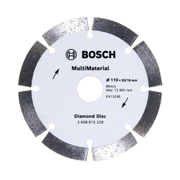 Imagem de Disco Diamantado MultiMaterial Segmentado 110x20/16x10mm C/ 3 Pçs Bosch