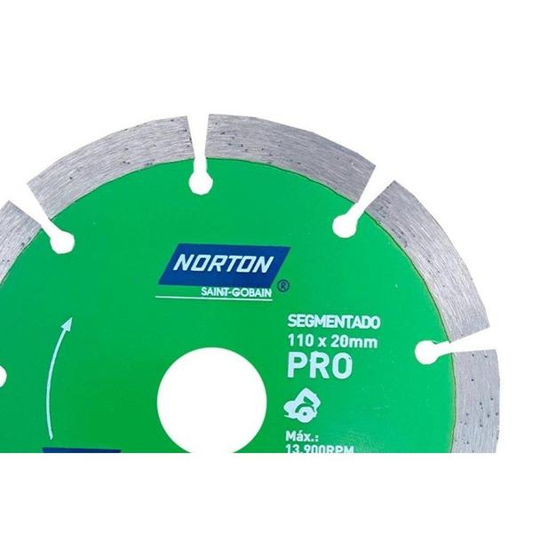 Imagem de Disco Diamantado Norton Pro Segmentado Seco 110X20Mm