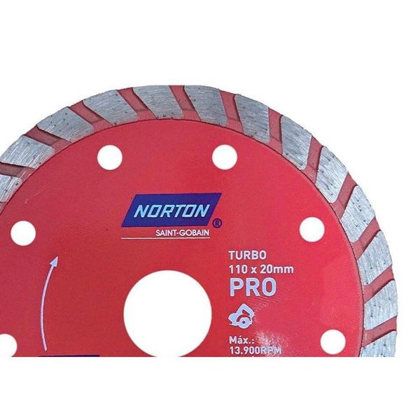 Imagem de Disco Diamantado Norton Pro Turbo Seco 110X20Mm Marmore E Granito