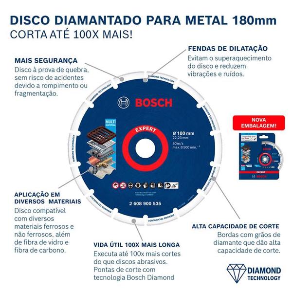 Imagem de Disco diamantado para metal bosch 180mm