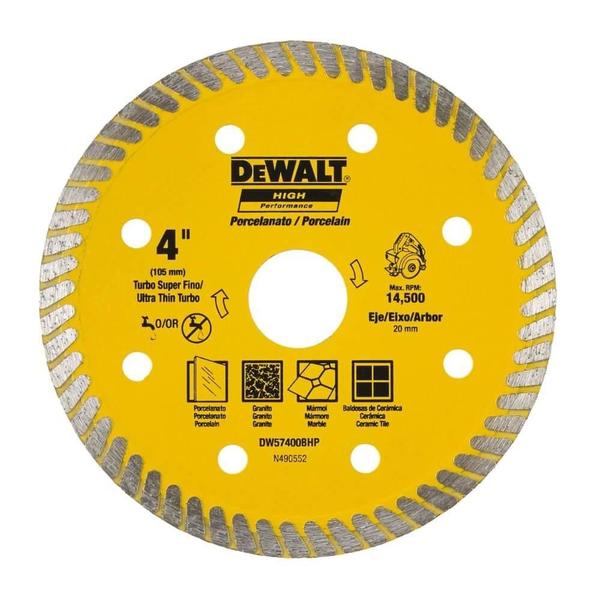 Imagem de Disco Diamantado para Porcelanato 4" Dewalt Dw57400bhp para Serra Mármore