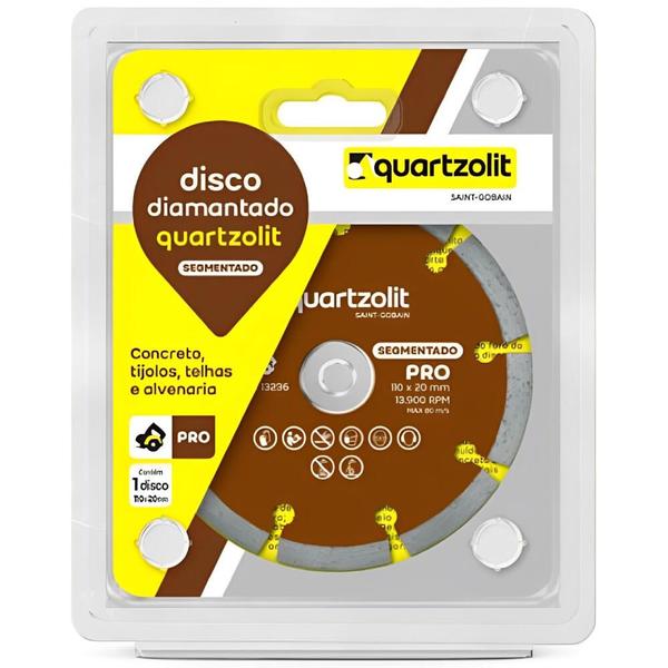 Imagem de Disco Diamantado Segmentado 110x20mm 13.900 RPM - 0593.00149.0001CX - QUARZOLIT