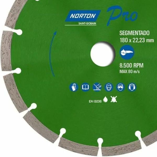 Imagem de Disco diamantado segmentado 180 mm para concreto - Norton